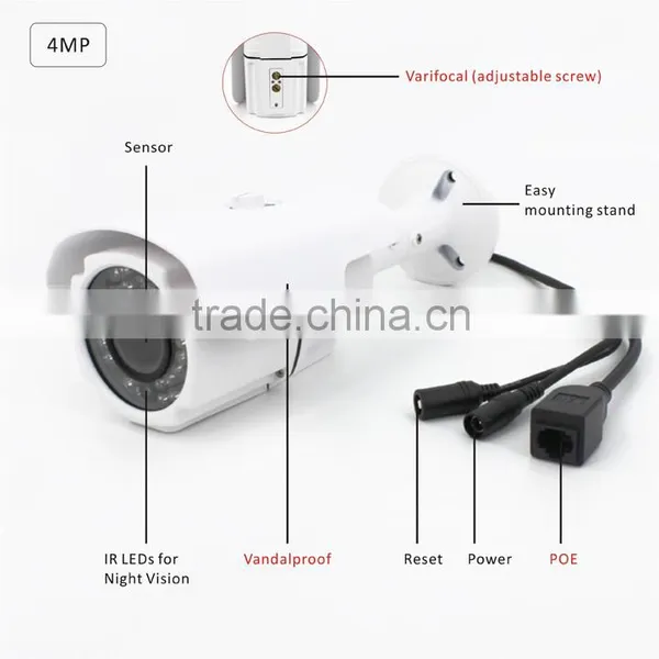 4MP IR CUT COMS Waterproof POE Outdoor Security Cameras photo-2