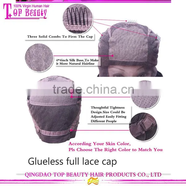 2016 Super Quality Silk Top Glueless Wig Color #1 Body Wave Silk Top Wig photo-3