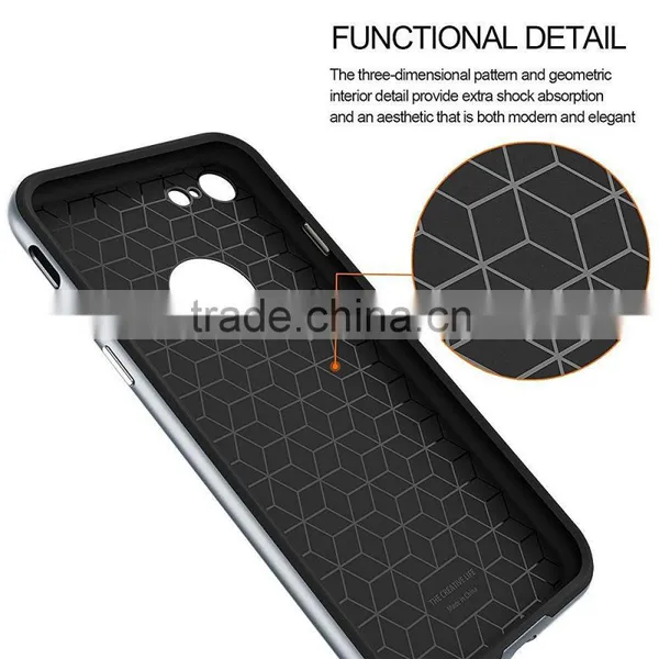 Dual Layer Inner TPU + PC Thin Fit Bumper Case With Protective Carbon Fiber Grip Back Pattern For IPhone 7 photo-3