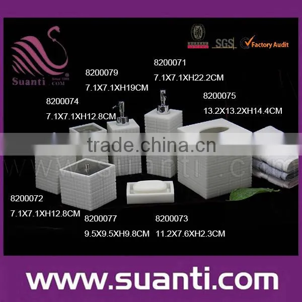 7pcs Resin White Stone Bathroom Sanitary Ware