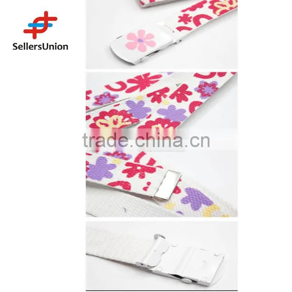 No.1 Yiwu Commission Agent Kawaii Flower Pattern Plain Webbing Waistband Febric Belt for Lady and Girls photo-2