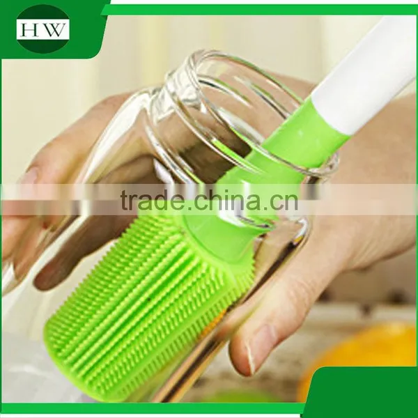 Kitchen Plastic Silicone Long Handle Hanging Tableware Water Cup Bottle Clean Cleaning Brush photo-3