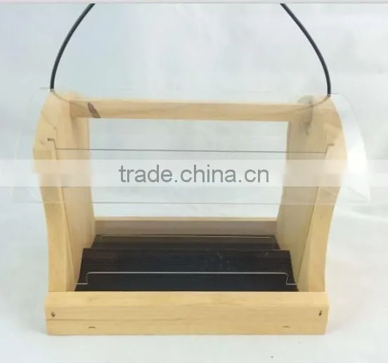 Handmade Wild Natural Wood Bird House Feeder With Acrylic Board photo-4