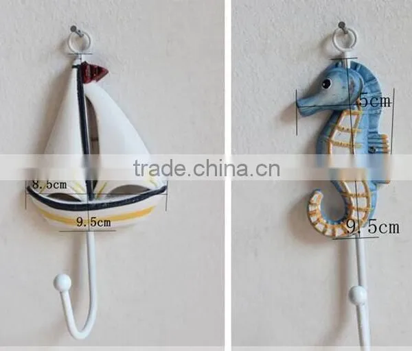 CY077 Mediterranean Style Decorative Wall Hanging Tag Hook Decorative Wall Hanging Tag Fish Animal Seashell Hanging Tag photo-3
