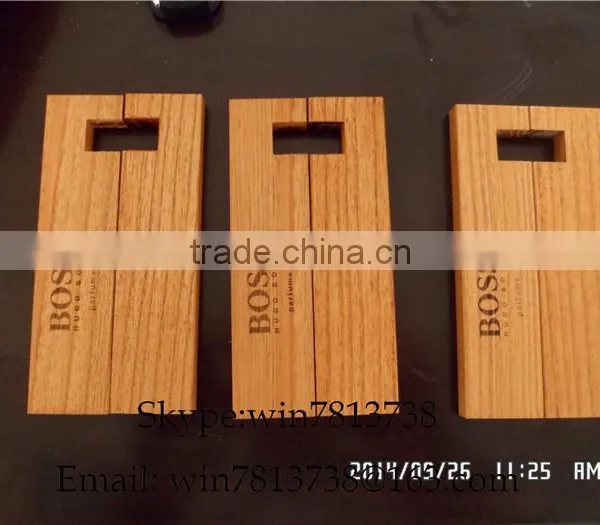Wood Stand With Logo Desktop Support Holder Creative Wood Stand Base For Ipad photo-4
