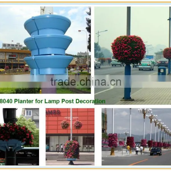 Stackable Plastic Planters for Lamp Post Lamp Pole, Plastic Planters, Flower Pots for Lamp Post photo-5
