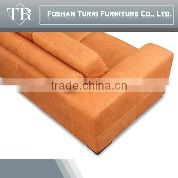 Modern Luxury Full Grain Leather Living Room Sofa Set photo-6