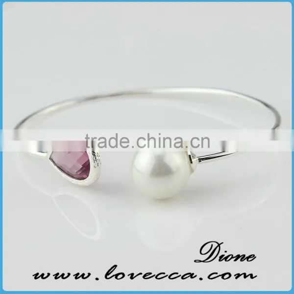 Ladies Fancy Designer Fashion Fancy Bangles Copper Glass Birthstone Charm Bangle photo-3
