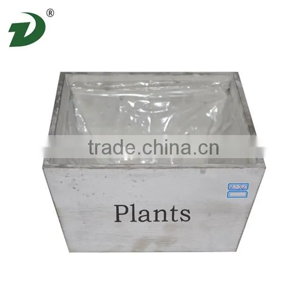 Wooden Flower Pot Double Lattice Handle Flower Pot photo-2