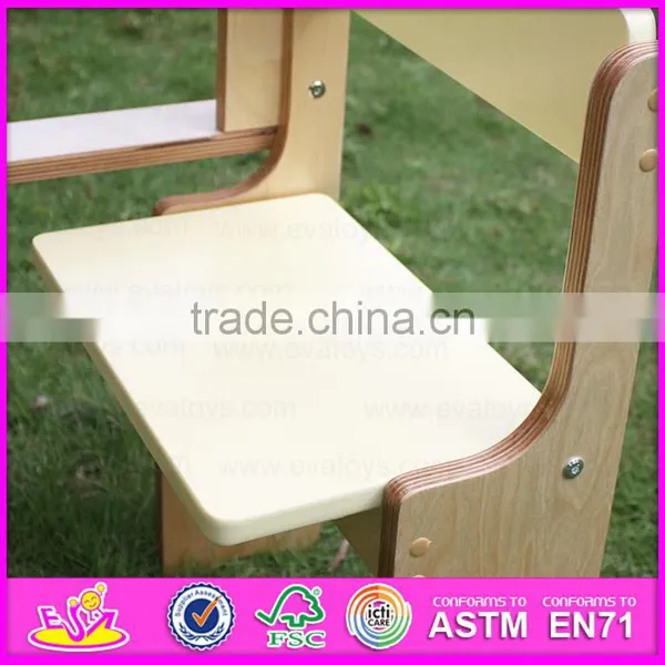 Hot Sell Multifunctional Wooden Table and Chair With Easel,Children Wooden Study Table Chair Set With Drawing Board W08G154B photo-5
