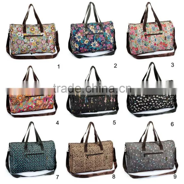 Promotional Foldable Travel Bags With Handles and Shoulder Straps Reusable Recycle Duffle Bags With Front Zipper Pocket photo-6