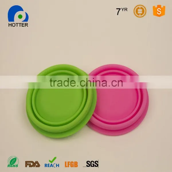 Food Grade BPA Free Flexible Travelling Colorful Washable Collapsible Silicone Bowl Set photo-3