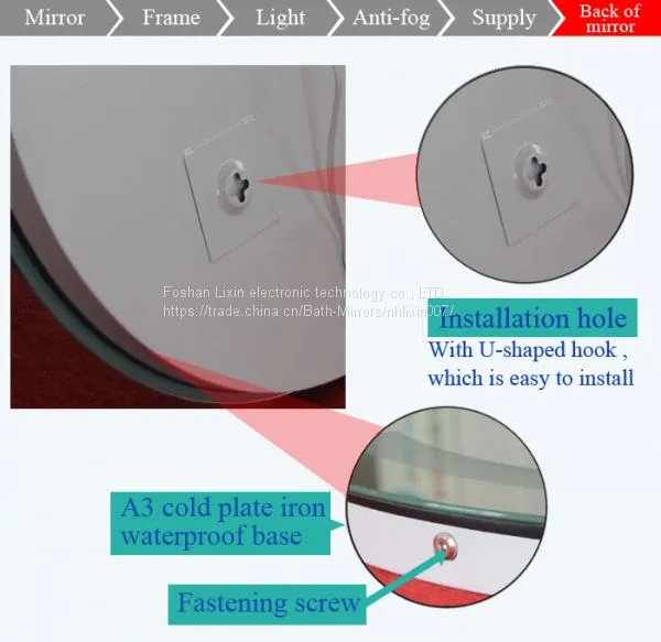 LED Light up Mirrors , Backit Mirrors With Heating Pad for Anti Fog photo-5