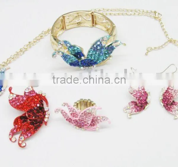 2014Fshion Butterfly Jewelry Set/accessory