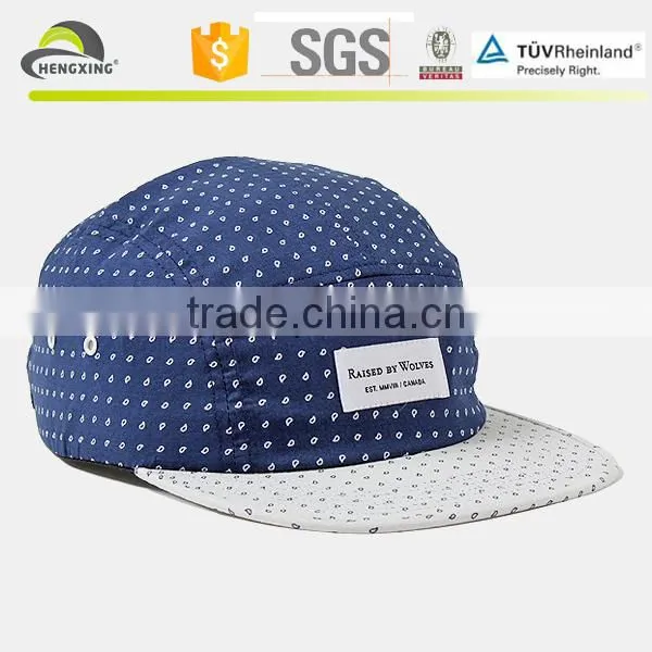 Embroidery Design Dot Pattern Cap Hat 5 Panel Camp Cap Wholesale photo-3