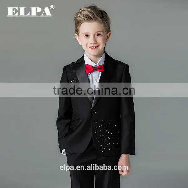 ELPA Slim Black Fancy 3 Piece Designer Kids Boys Suits photo-5