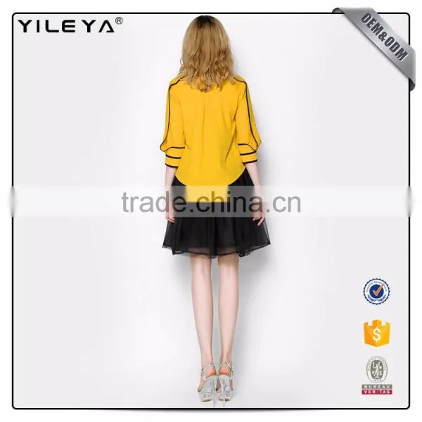 Latest Fashion Blouse Design,sexy Lady Chiffon Blouse & Top Design,long Sleeve Blouse for Ladies photo-5