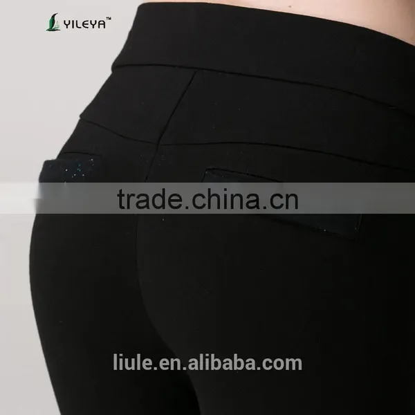 Black Body Fitted Jeans High Waisted Pants Women With Shinny Decoration photo-5