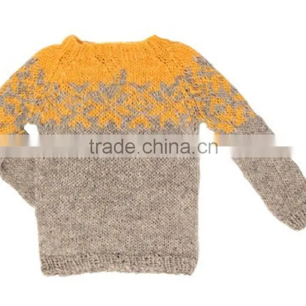 100% Wool Pullover Sweater o Neck Knitting Machine Sweater photo-3