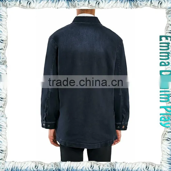 Hot Sales Water Washes Slim Denim Mens Long Jackets Coat photo-2