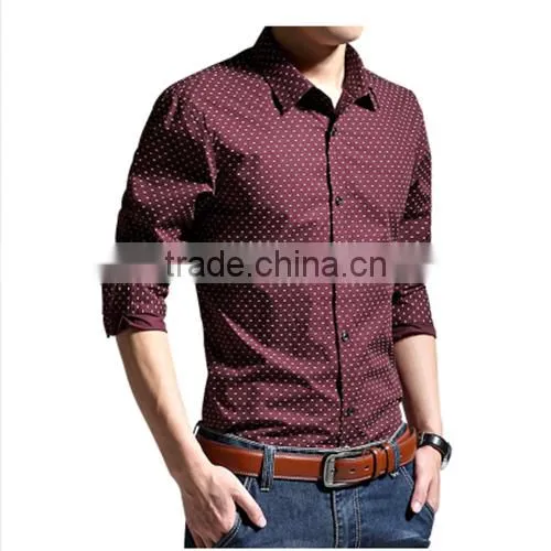 2016 Yarn Dyed W Printed Men Slim Fit Casual Shirt photo-3