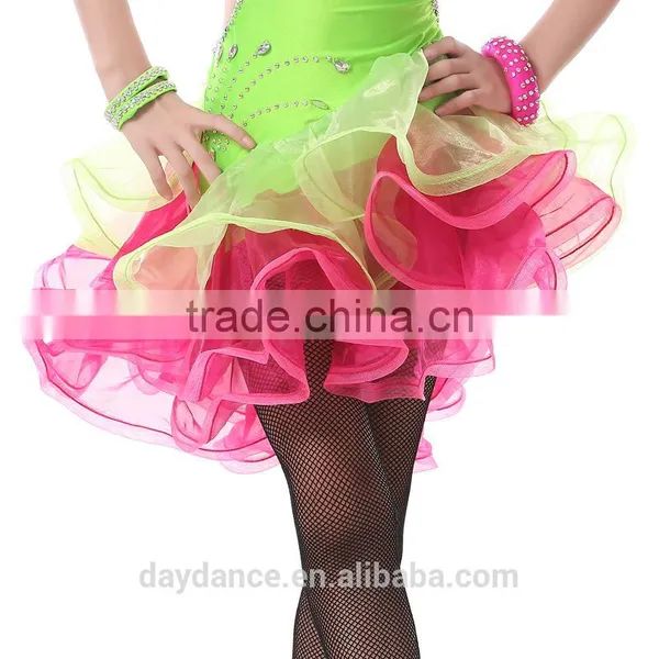 Girl Sexy Open Back Sequin Latin Dance Dress Child Kid Rhinstone Tango Salsa Ballroom Performance Dresses photo-4