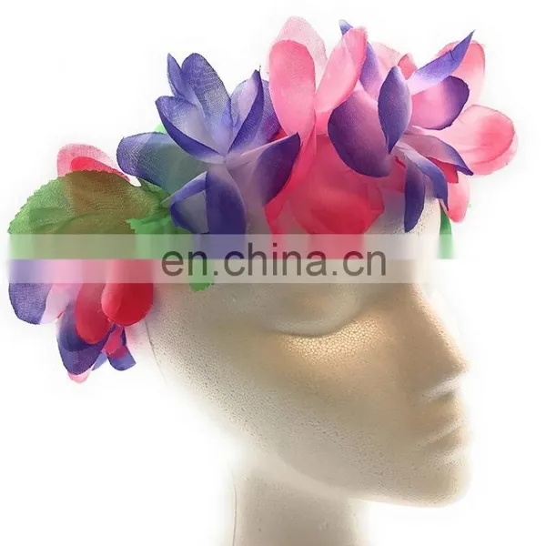 Mahalo Floral Leis Headband 12 PC Set Silk Headband Lei Headband Kauai Headband photo-5