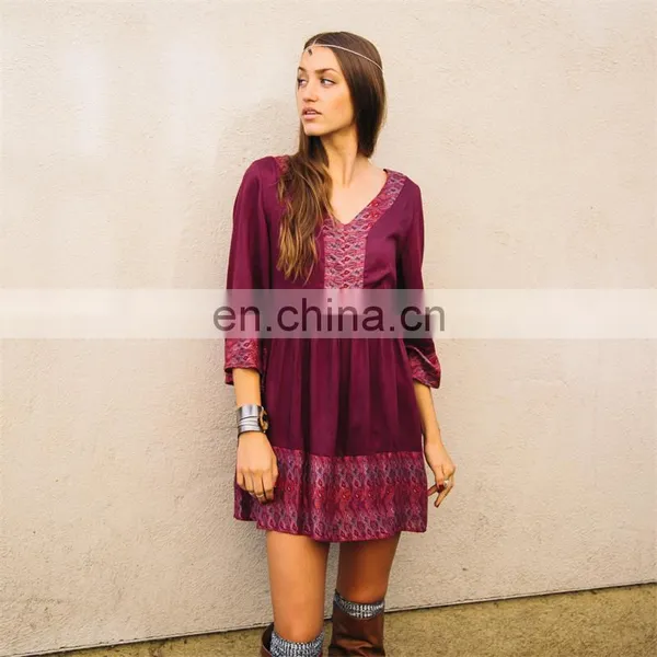 Ladies Casual Long Sleeve Montage Autumn Winter Dress photo-5