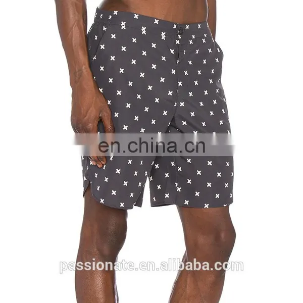 Mens Charcoal Grey Swim Shorts With Back Zippered Pocket photo-2