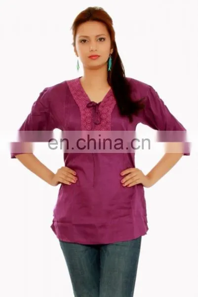 Western and Indian Designer Rayon Comfortable 3/4 Sleeve Top for Women and Girls photo-4