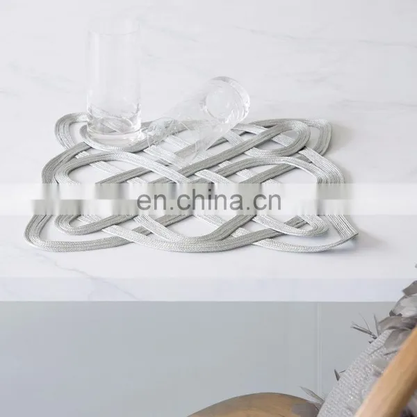 Grey rope cord placemat for home