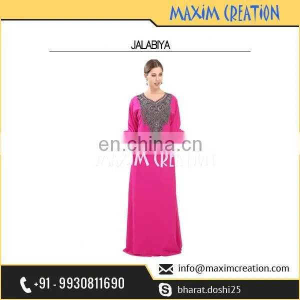 Women Fancy Maxi Caftan Abaya Jalabiya Jilbab Silver Beads Embroidery Dress photo-2