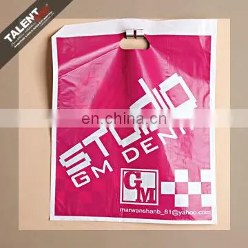 Custom Printed Logo Reusable Die Cut Handles Promotional Plastic Bag photo-2