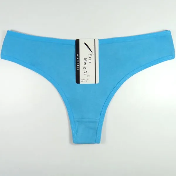 Yun Meng Ni Sexy Underwear Plain Colors T-back Cotton G-string Thongs For Women Panties photo-3