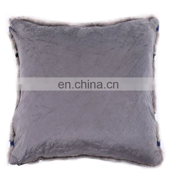 Custom Latest Design Pink Cover Fur Plush Body Car Waist Cushion /pillow Shaggy Faux Fur Cushion With Metallic Yarn photo-6