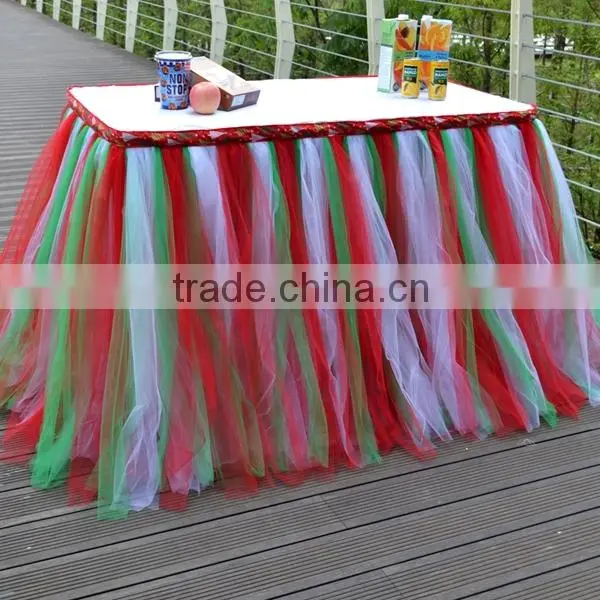 Customized Tutu Tableware Tulle Table Skirt Party Wedding Decorations China SD103 photo-2