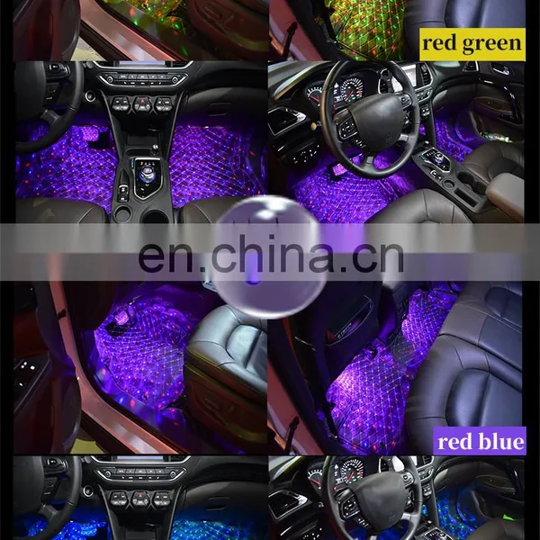 2019 Car Interior Floor Foot Star Ambient Light With USB Led RGB Color Cycle Flash Starry Atmosphere Lights Auto Decorative Lamp photo-5