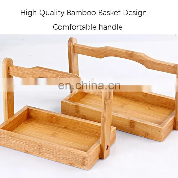 Bamboo Serving Tray Wholesale New Design Food Serving Tray Picnic Bamboo Baskets photo-4