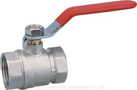 High Quality Nickel Plated Ball Valve Brass With Nickel Plated Body,Red Steel Lever Handle Ball Valve photo-2