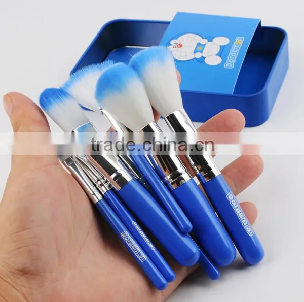 Wholesale Best Price 7pcs Doraemon Cute Makeup Brush Set With Metal Box photo-4