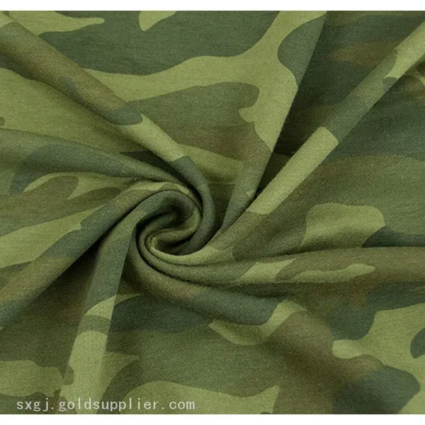 High Quality Coarse Needle Knit Military Camouflage Printed Fabric photo-4