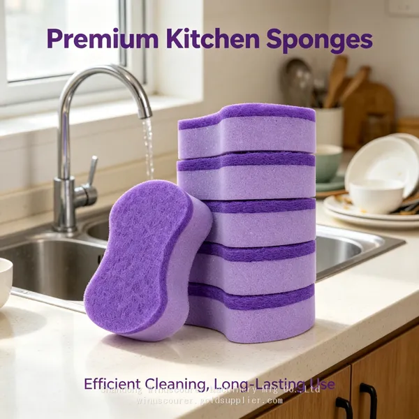 Multi Purpose Printed Scouring Sponge Non Toxic Safe Cookware Cleaning Pad photo-3
