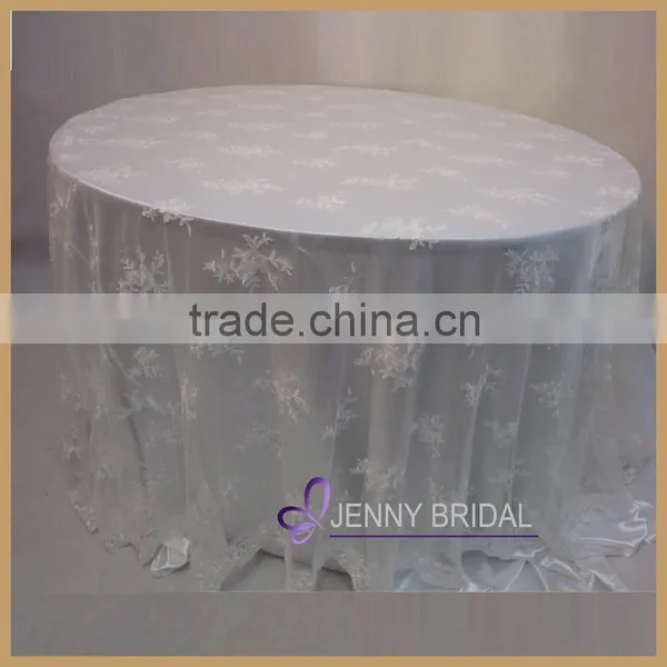 TL002B Well-made Popular and Hotsale Round Lace Wedding Cheap Table Overlay photo-3