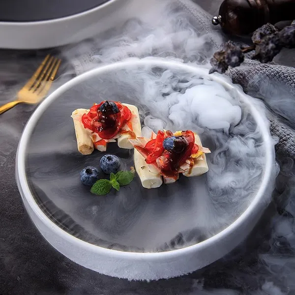 Japanese Restaurant Molecular Cuisine Tableware Seafood Serving Dish Platter Sushi Tray Salmon Sashimi Tray Dry Ice Plate