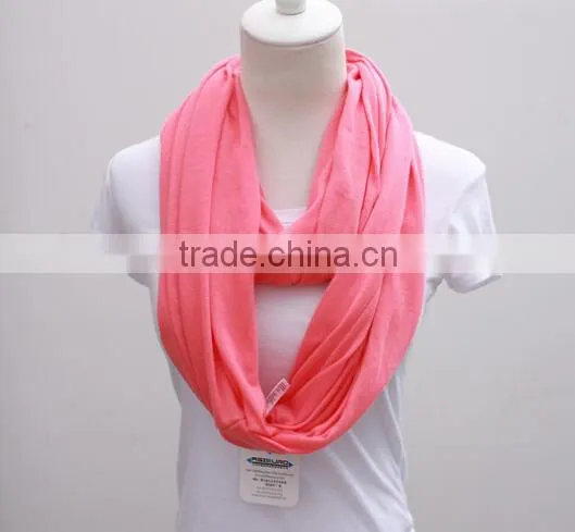 Hot Sale Woman Fashion Plain Cotton Infinity Scarf photo-5