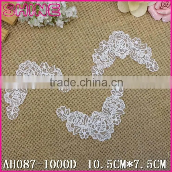 Factory Cheap 10.5*7.5cm Water Suloble Floral Nylon Small U Shape Collar Motif