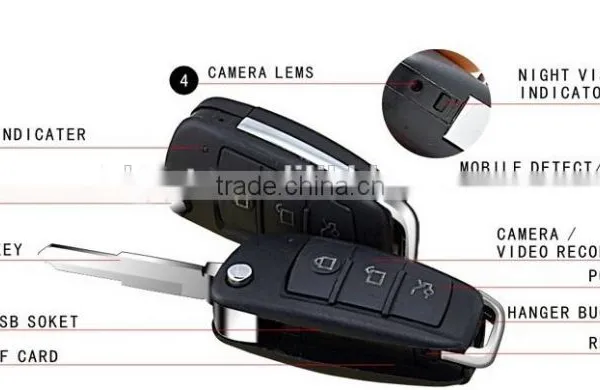 720P Audi Car Key Camera Hidden Camera Mini Keychain Camera With Night Vision photo-2