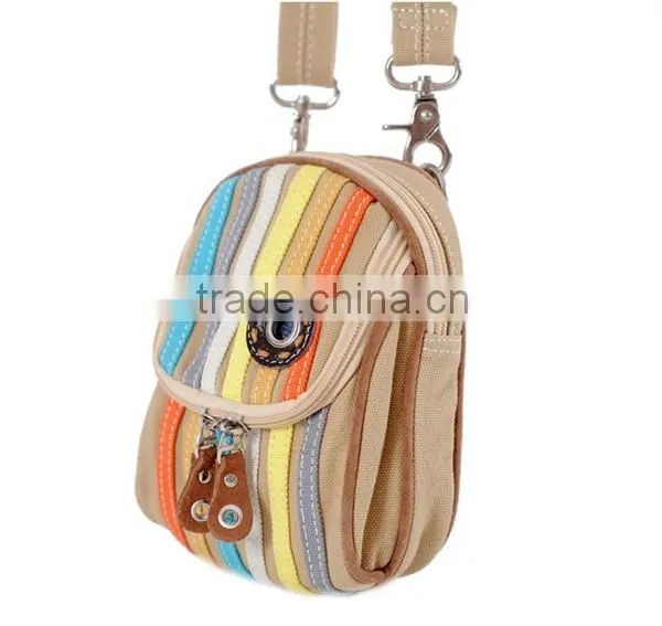 2016 New Tide Mini Satchel Canvas Waist Bag Korean Style Shoulder Bag Fashionable Mixed Colors Ladies Waist Bag