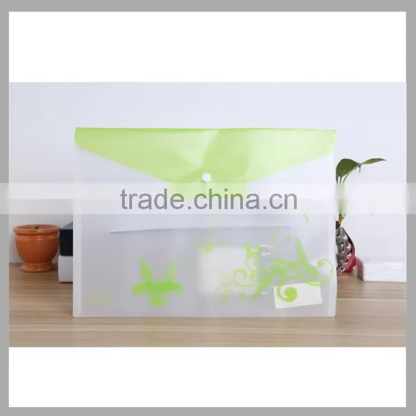 Office Stationery A4 Clear Plastic Bag PP Clear File Folder Envelop Shape Document File Bag With Snap Closure photo-4
