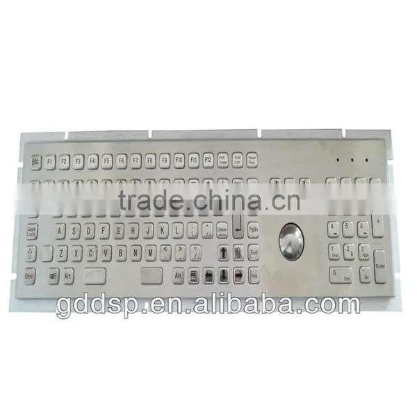 Black Metal Industrial and pc Computer Keyboard With Trackball or Touchscreen photo-3